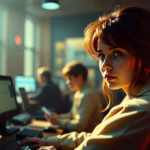 Woman working with AI